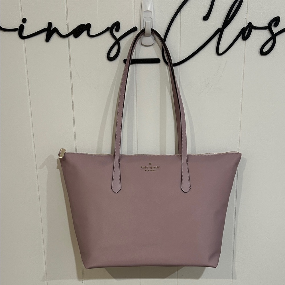 Kate Spade Kitt Nylon Medium Tote Bag in Lavender Smoke NWT - Picture 2 of 10